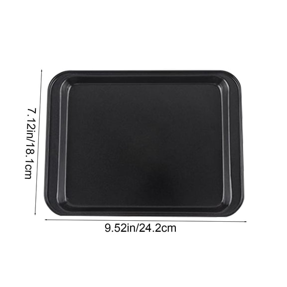 Rkxzt Iron Baking Tray,Carbon Steel Rectangular Non-Stick Baking Pan 37.2x25.6cm Black Oven Tray for Cakes Bread,Kitchen Utensils Gadgets