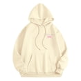 thumbnail image 6 of Women Sweatshirts Women's Hoodies Sweatshirts Stylish Letter Print Hooded Long Sleeve Casual Sports Hoodie for Everyday Comfort Beige M, 6 of 6