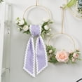 thumbnail image 6 of Wreath Sash for Front Door, Wreath Satin Sash Garland Ribbon Accessories, Wave WreathSash for Front Door Holiday, for Wreaths Yard Doorway Indoor Outdoor Bow Bridal Shower Home Decor, Purple, 6 of 6