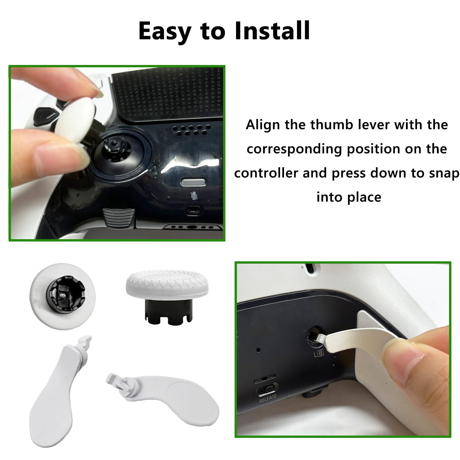 10-in-1 Metal Thumbsticks Replacement for PS5 Dualsense Edge Controller,4 Metallic Back Paddles Triggers Buttons Repair Parts for PS5 Edge Controller with 6 Analog Joysticks(Black)
