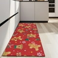 thumbnail image 4 of Red Christmas Gingerbread Man Pattern Kitchen Rug Mat,Kitchen Runner Rugs Non Skid Washable,Decorative Kitchen Floor Mats for Kitchen,Sink,Laundry,17"X47", 4 of 5