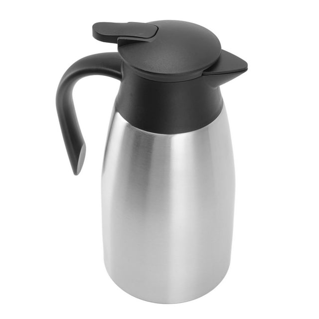 Carafe Thermique en Acier Inoxydable, Pot Thermique à Pression pour la Maison Couleur Acier Inoxydable 2 L
