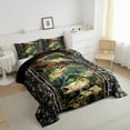 thumbnail image 3 of Manfei Animal Fish 3pcs King Size Comforter Sets,Vintage Retro Bedding Comforter Set,Fishing Hunting Bedding Set,Super Cozy Botanical Room Decor,Reversible, 3 of 8
