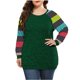 thumbnail image 1 of Moda mujer Casaul Print Plus manga larga Patchword O-cuello camiseta blusa Fridja  hkj3307, 1 of 5