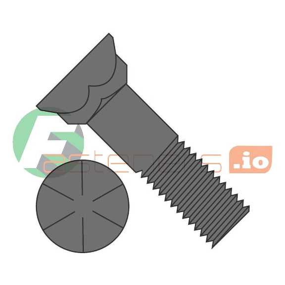 5/8-11 x 2 1/2" Plow Bolts / Grade 8 / Plain / #3 Head (Quantity: 200 pcs)