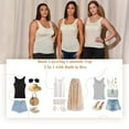 thumbnail image 4 of Vaslanda 2 Packs Women's Tank Top with Built in Bra Sleevless Scoop Neck Cute Summer Shirt Top, 4 of 6