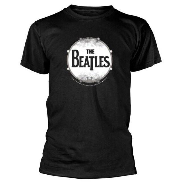 The Beatles - Camiseta Parche del Tambor para Adultos Unisex (Negro)