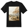 thumbnail image 2 of Plus Size Shirt for Women Black Tops for Women Short Sleeves Shirt for Women Trees In An Autumn Countryside T Shirt Crewneck Shirt for Women 4XL, 2 of 5