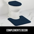 thumbnail image 5 of GORILLA GRIP Thick Memory Foam Toilet Rug for Bathroom, Square Shaped Washable, Soft Absorbent Velvet Topside Floor Mats, Machine Wash, Cushioned Luxury Rugs for Bath Room, 22.5x19.5 Navy Blue, 5 of 5