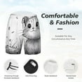 thumbnail image 3 of Fotbe Cute Cat Meadow Sketch Traje de Baño para Hombre – Shorts de Natación de Secado Rápido con Forro y Bolsillos-Small, 3 of 6
