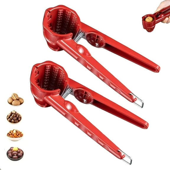 Multifunction Nutcracker with Non Slip Handle, Nutcracker Tool, Heavy Duty Pecan Walnut Plier Open, Chestnut Opener, for Walnut Nuts Chestnut (2pcs)