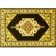thumbnail image 1 of Ahgly Company Machine Washable Indoor Rectangle Medallion Yellow Traditional Area Rugs, 2' x 4', 1 of 4