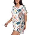 thumbnail image 2 of Fotbe Sea Life 1 Print Pajama Set for Women 2 Piece Loungewear Short Sleeve Tops and Shorts Set Soft Sleepwear-XX-Large, 2 of 7