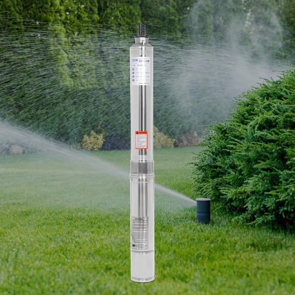 ToppiJoy 2HP 110V 60HZ Deep Well Submersible Pump witj 1.25'' NPT Drain Stainless Steel Submersible Well Pump for Industrial, Irrigation&Home Use