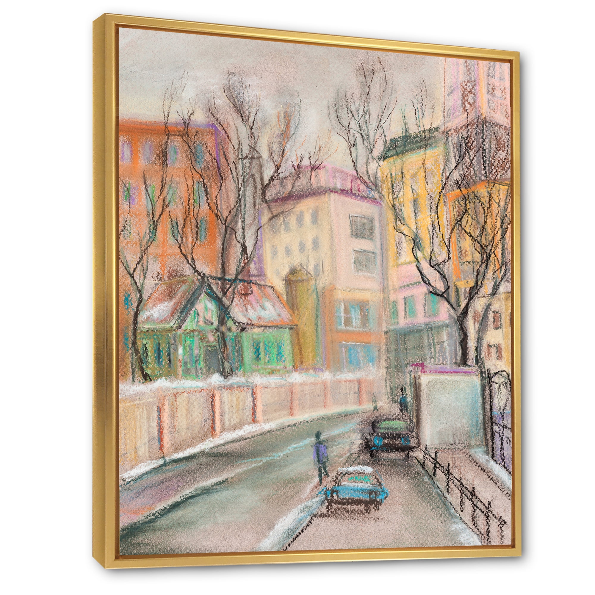 Designart 'Lanes In Moscow Cityscape' Traditional Framed Canvas Wall Art Print