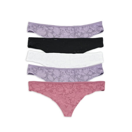 

No Boundaries Women s Ultrasoft Thong Panties 5-Pack