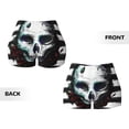 thumbnail image 5 of Lsque Watercolor Skull Pattern High Waisted Biker Shorts for Women-Tummy Control Fitness Athletic Workout Running Yoga Gym Shorts,Moisture-Wicking-Large, 5 of 9