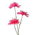 thumbnail image 2 of 3 Heads Hot Pink Artificial Flowers, Fake Flowers for Vase Indoor, 25'', 2 of 6