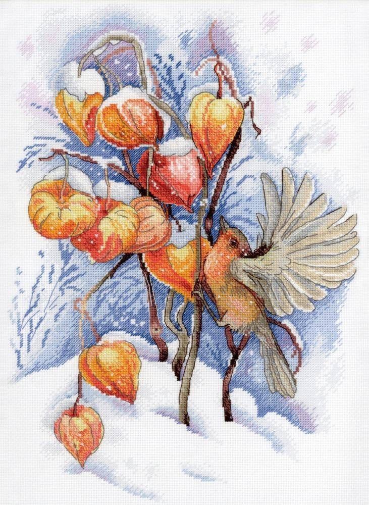 Counted Cross-Stitch Kit Flying Bird SNV-659 Needlework Nature Blue MP Studia