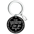 thumbnail image 1 of Llaveros para mujer, llavero de billetera, llavero de auto, lindo llavero DIY para mi hija, llavero de acero inoxidable negro con apellido de 26 letras, 2,5 cm, decoraciones de moda, 1 of 3