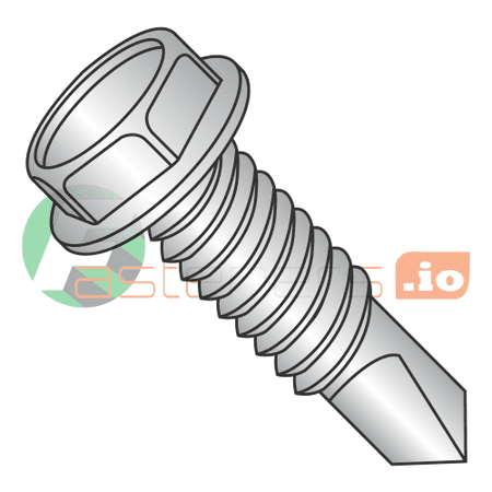 

12-24 x 1/2 Self-Drilling Screws / Unslotted / Hex Washer Head / 18-8 Stainless Steel / #3 Drill Point / Machine Screw Thread (Quantity: 1 000 pcs)