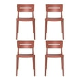 thumbnail image 2 of WestinTrends Playa Outdoor Modern Stackable Plastic Patio Dining Chairs (Set of 4), Red, 2 of 14