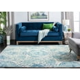 thumbnail image 5 of SAFAVIEH Madison Hope Floral Area Rug, Cream/Turquoise, 5'3" x 5'3" Square, 5 of 15