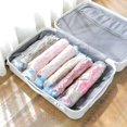 thumbnail image 3 of Travel Compression Bags, Durable Protection, Space Saver Seal Clothes Storage, Reusable Vacuum Storage, Moistureproof, Dustproof, Transparent Blue, Nylon & Plastic Polyethylene, 3 of 5