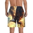 thumbnail image 3 of KLL Golden Sky Bald Eagle Men's Casual Summer Beach Shorts Hawaiian Shorts with Pockets-3X-Large, 3 of 5