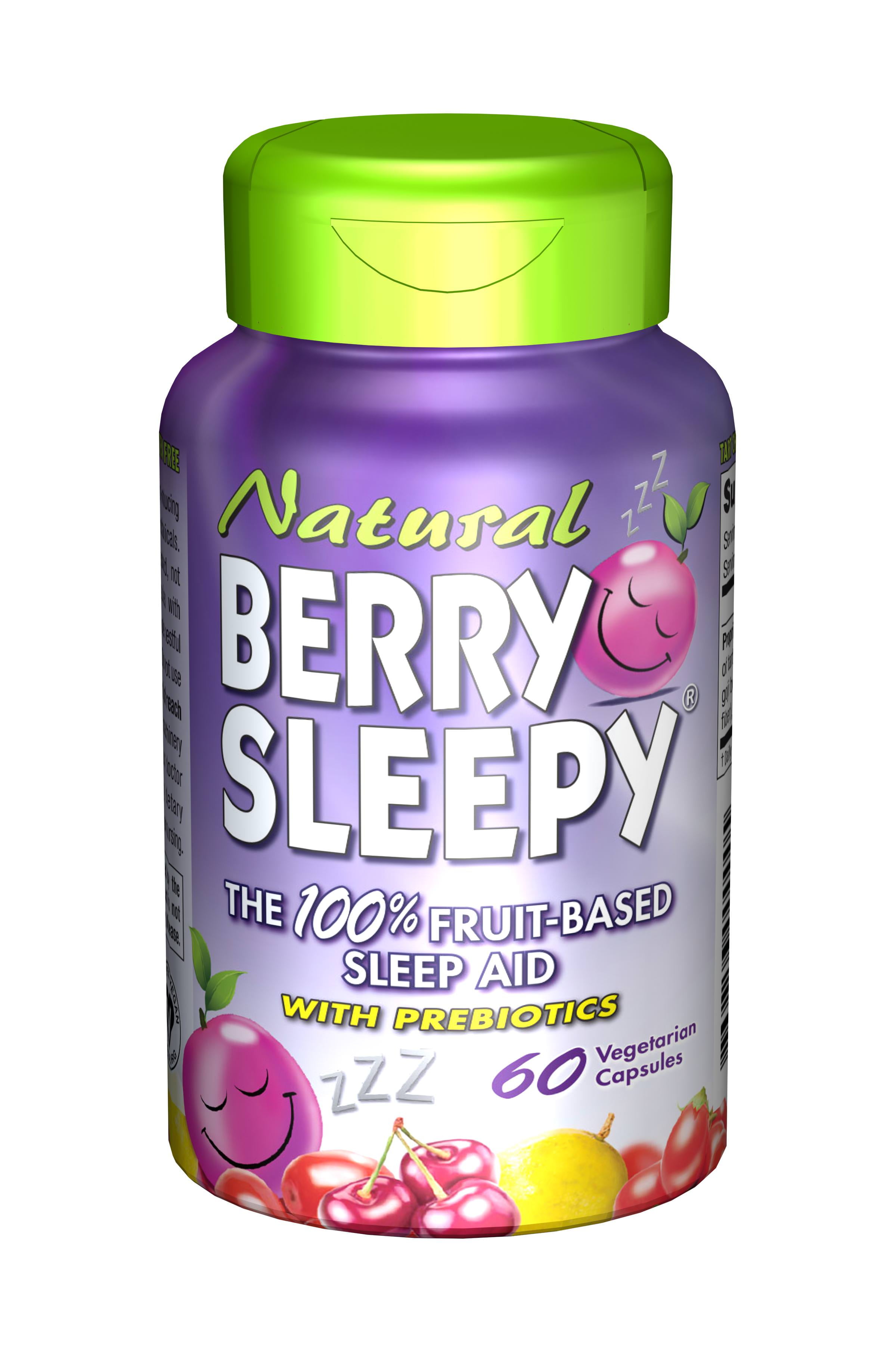Berry Sleepy Natural Sleep Aid Vegetarian Capsules, Berry, 60 Ct