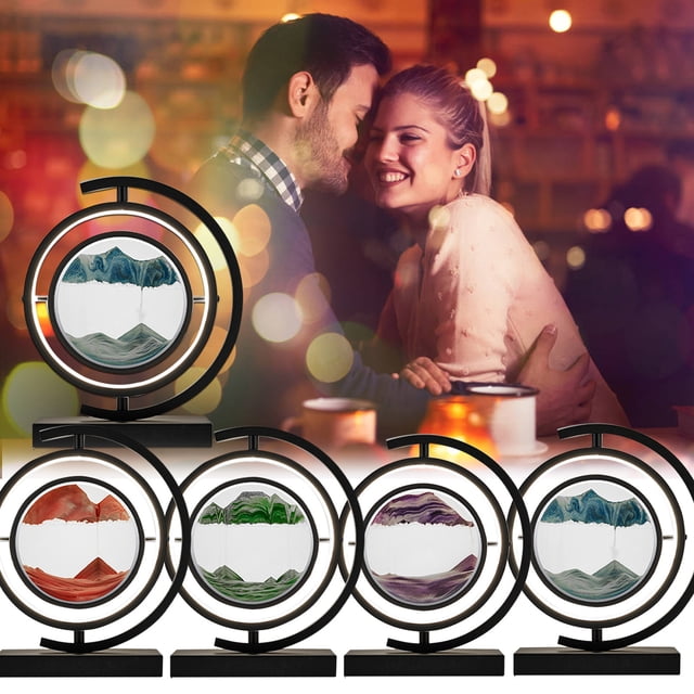 Lámpara de pintura de arena fluida • Lámpara de escritorio de amparo de 50 ml • Luz LED giratoria de 360° • Brillo ajustable • Marco de aluminio (verde, azul, rojo, morado)