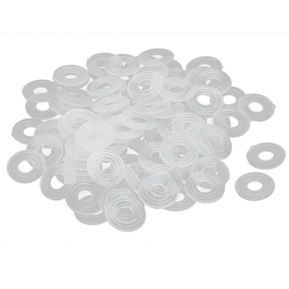 M4 PE Plastic Flat Insulating Washers Spacers Fastener Clear 100PCS