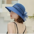 thumbnail image 6 of YooGuoGuo Crochet Organza Flower Straw Sun Hat for Women,French Derby Tea Party Hat Kentucky Church Hat Summer Beach, 6 of 7