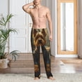 thumbnail image 5 of Vsdgher Forest Creek Cute Dog Print Mens Pajama Pants Sleep & Lounge Pants, PJ Bottoms With elastic waistb and Pockets, 5 of 5