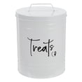 thumbnail image 4 of Contenedor de comida para perros: contenedor de metal para comida de perro, contenedor para golosinas con tapa, recipiente para almacenar bocadillos para cachorros, gatos, hogar y cocina., 4 of 6