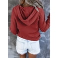 thumbnail image 6 of Sidefeel Womens Hooded Button Collar Hoodies Pullover Sweatshirts Casual Drawstring Long Sleeve Tops Shirts S-XXL, 6 of 6