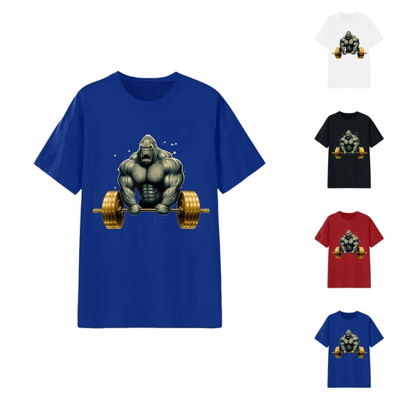 Gorilla Beast Gym Workout Lifting Weights Bodybuilding Tshirt for Women 2026 Summer Casual Short Sleeve Crewneck Graphic Tees
