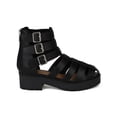 thumbnail image 2 of Breckelles AH43 Women Leatherette Buckle Strappy Platform Gladiator Sandal, 2 of 6