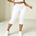 thumbnail image 5 of Noric Women's Plus Size Bow Tie Cuff Capri Leggings High Waist Stretchy Yoga Pants Side Split Casual Workout Cropped Tights, 5 of 9