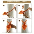 thumbnail image 6 of Apeya Khaki Hand Woven Cotton Curtain Tiebacks, Farmhouse Decorative Drape Tie Backs with Adjustable Wooden Bead for Bedroom and Living Room, 12.5 Inch, 6 of 7