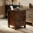 thumbnail image 2 of OKD Nightstand Set of 2 with Charging Station, Farmhouse Rustic Wood Side Table for Living Room, End Table for Bedroom, Reclaimed Barnwood, 2 of 7