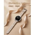 thumbnail image 3 of Wearlizer Leather Band Compatible with Samsung Samsung Galaxy Watch 9/8 40mm 44mm/ 8 Classic 46mm Band Women, Handwoven Braided Genuine Leather Soft Thin Wristband, 3 of 7