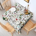 thumbnail image 2 of Multicolor Christmas Pattern Square Tablecloth,Waterproof Square Table Cover,Wipeable Spillproof Washable Table Cover for Home Kitchen Party Decor 52"x52"(132x132cm), 2 of 6