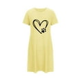 thumbnail image 4 of Royisotas Plus Size Nightgowns for Women Summer CrewNeck Sleepshirt Yellow Juniors House Wear, 4 of 4