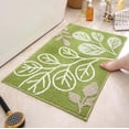 thumbnail image 2 of Fluffy Microfiber Bathroom Rugs Green leaves Pattern 16 x 24inch Soft Plush Absorbent Non-Slip Backing Bath Mats Machine Washable, 2 of 6