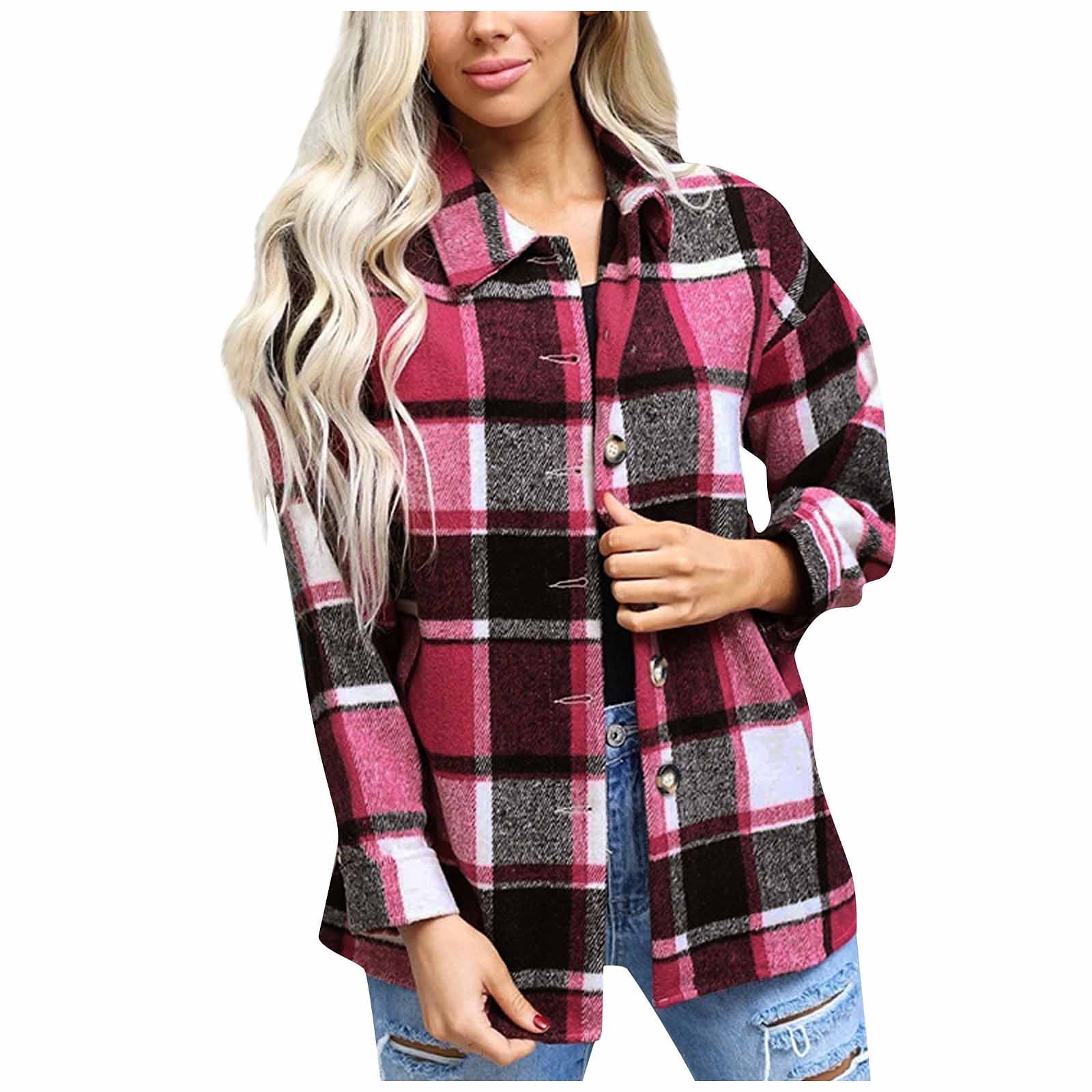 Plaid Shirt Button Jacket Hot 