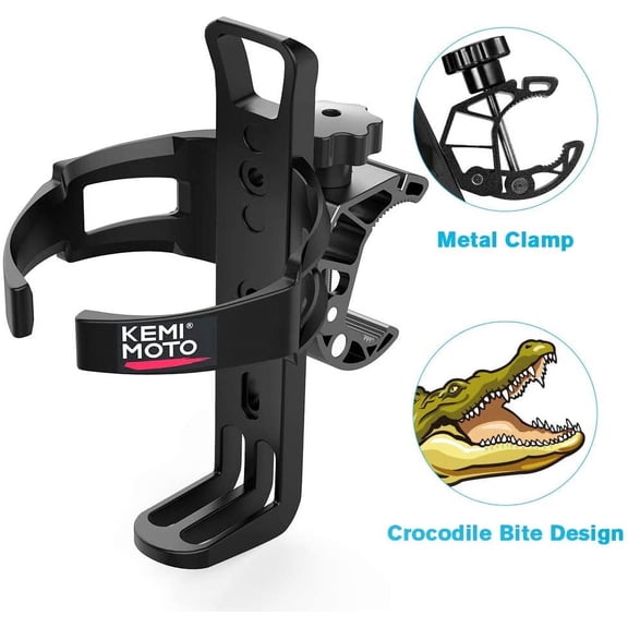Kemimoto Universal Vehicle Cup Holder with Adjustable Clamp, Black