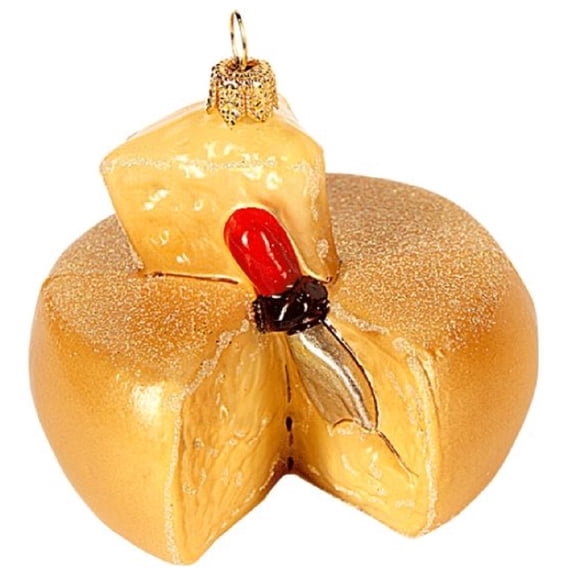 Parmegiano Parmesan Cheese Polish Glass Christmas Tree Ornament Food Decoration