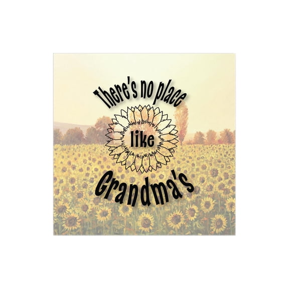 No Place Like Grandma's Yellow Sunflowers 12 x 12 Wood Wall Sign Plaque