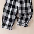 thumbnail image 5 of CONROSES Kids Boys Casual Pants Wide Leg Pant for Child Plaid Elastic Waist Drawstring Cozy Jogger Trousers with Pockets, 5 of 5